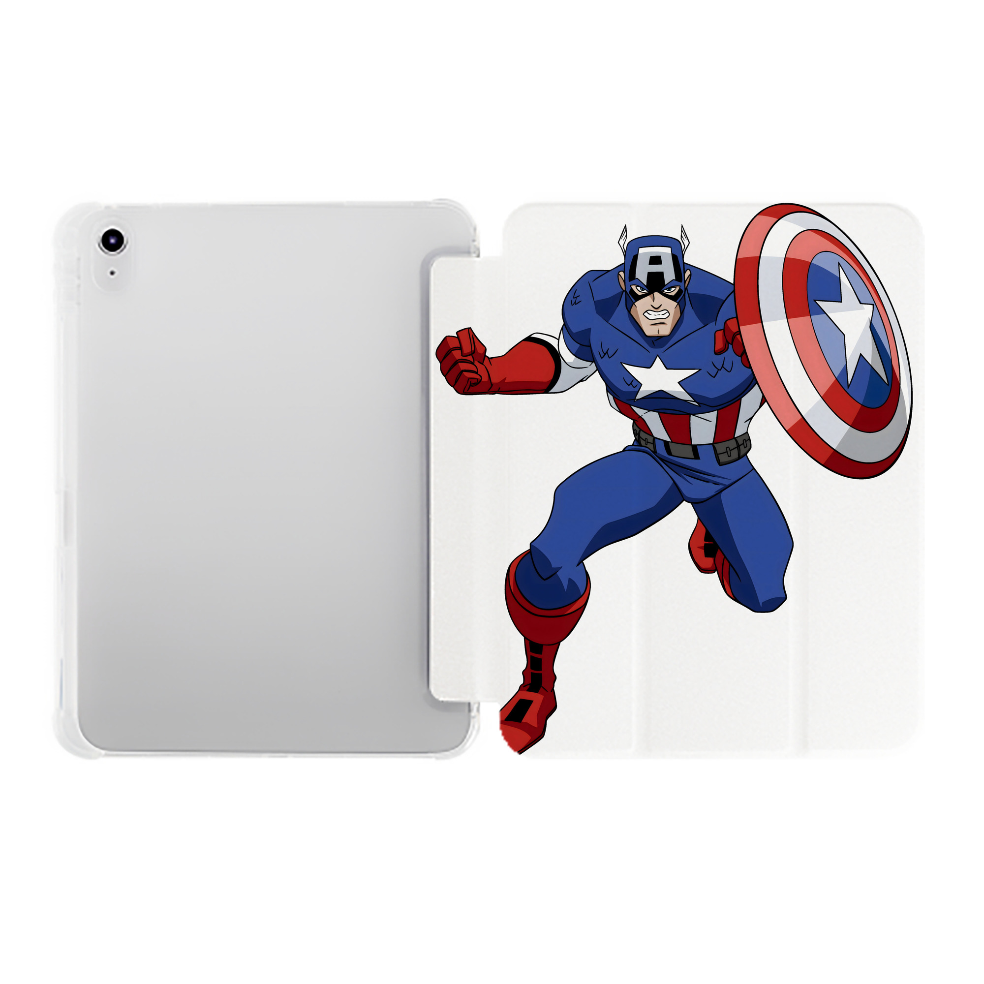 （画像用） アベンジャーズ The Avengers IPad ケース ペン収納付き 三つ折りスタンド PUレザー×シリコン 対応機種9.5/10.5/10.9インチ